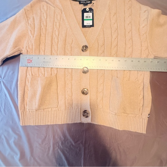 NWT Nautica Tan Cable Knit Cardigan Size Large - Picture 9 of 10